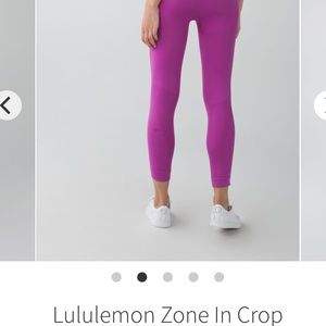 Lululemon zone in crops in size 6